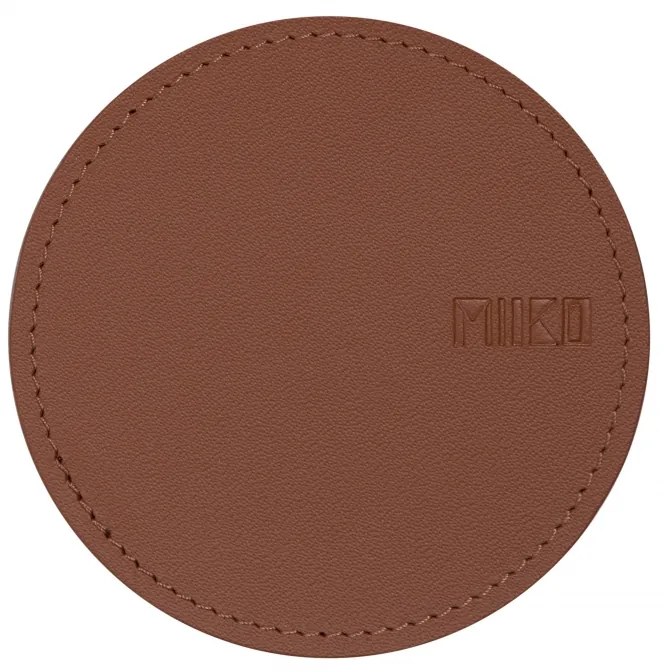 Podtácok 10cm, recyklovaná koža / hnedý