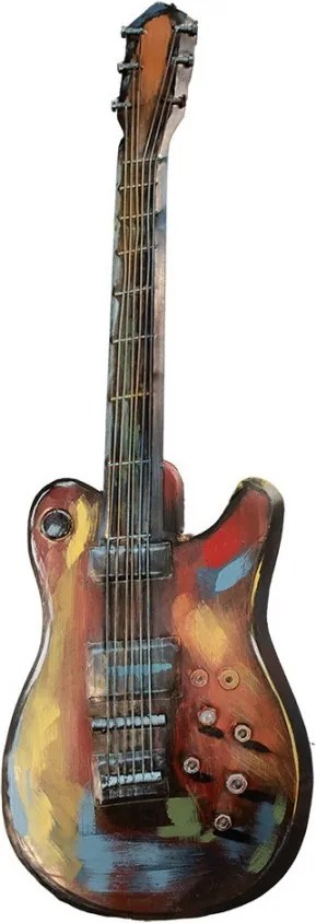 3D kovový obraz Gitara Metal - 28*2*83 cm