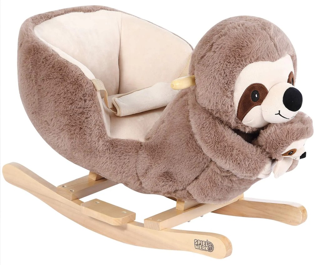 Spielwerk Hojdací leňochod s bezpečnostným pásom, hnedá