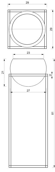 Kovový kvetináč  81,3x29 cm zlatá
