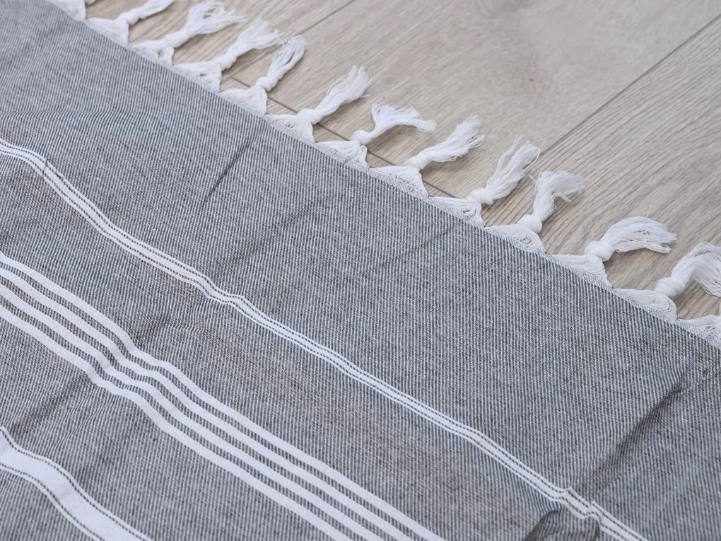 Plážová osuška FARAO 90 x 180 cm, sivá 70% bavlna | 30% polyester