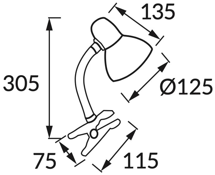 Strühm STRÜHM Stolná lampa TOLA E27 WHITE CLIP 2853