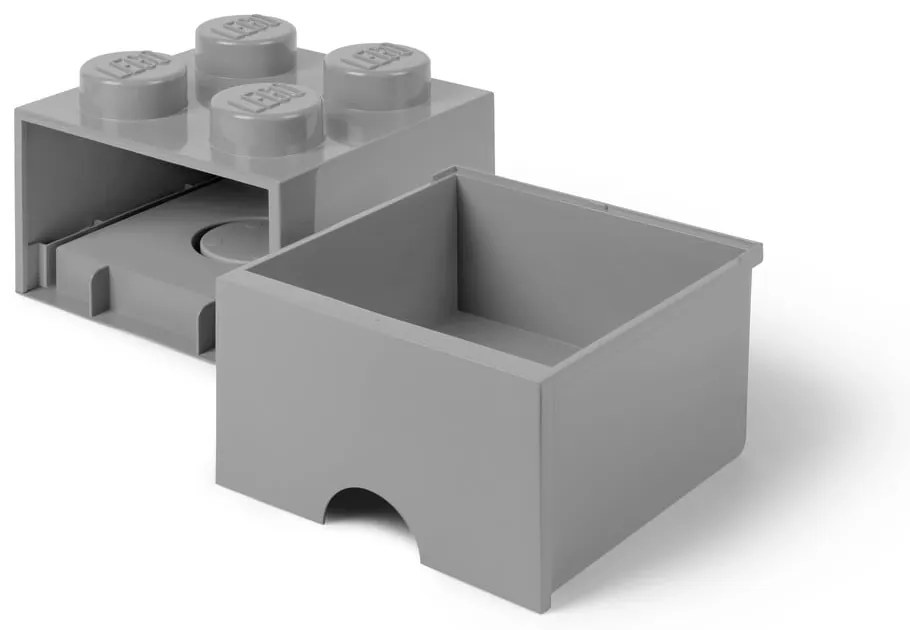 Sivý úložný box štvorec LEGO®