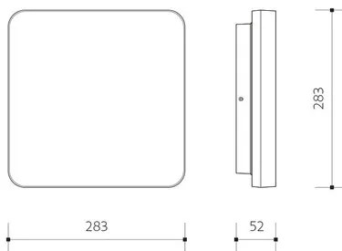 Panlux Nástenné LED svietidlo Verona Square Smartbiela, 28,3 x 28,3 cm, IP54
