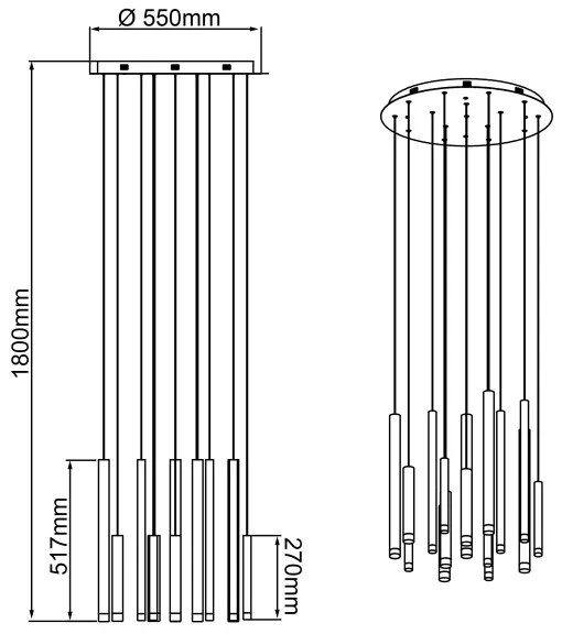 Brilliant -LED stmievateľný luster na lanku CEMBALO LED/70W/230V chróm/čierna/hnedá
