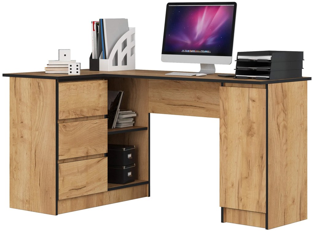 Rohový PC stolík Bienvenida (dub craft) (L). Akcia -20%. Vlastná spoľahlivá doprava až k Vám domov. 1117074