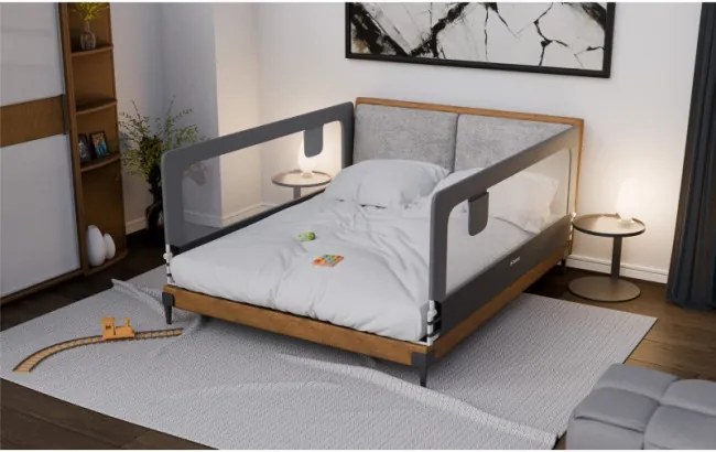 Bezpečnostná zábrana na posteľ Cover 30 sivá 200 cm