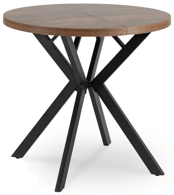 JAKS Okrúhly rozkladací stôl 80 - 160 cm rustikálny dub Dorian