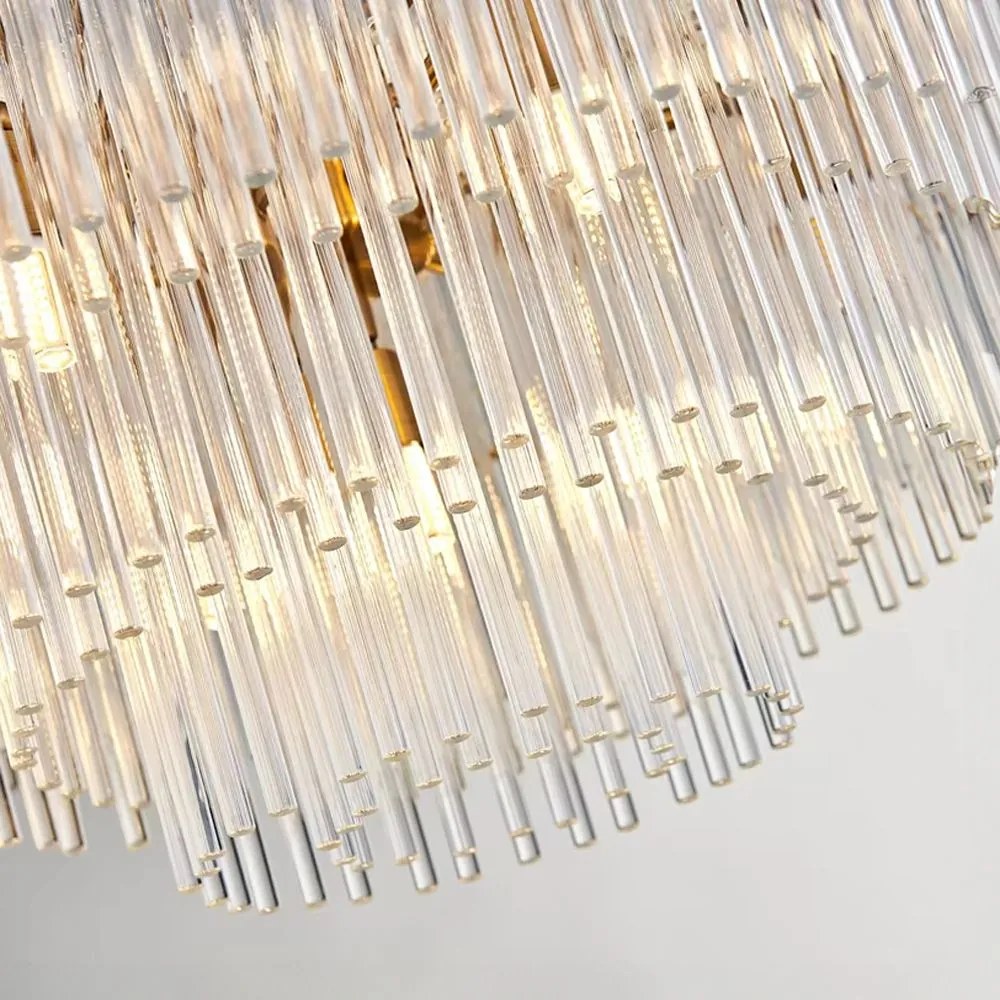 Toolight Toolight, krištáľové závesné svietidlo 8xE14 APP1654-8CP, zlatá lesklá, OSW-01597