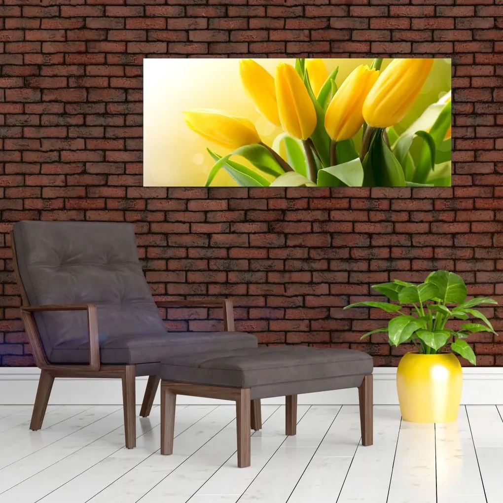 Obraz - Žlté tulipány (120x50 cm)