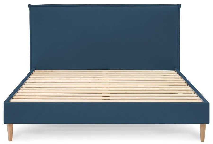 Modrá dvojlôžková posteľ Bobochic Paris Sary Light, 180 x 200 cm