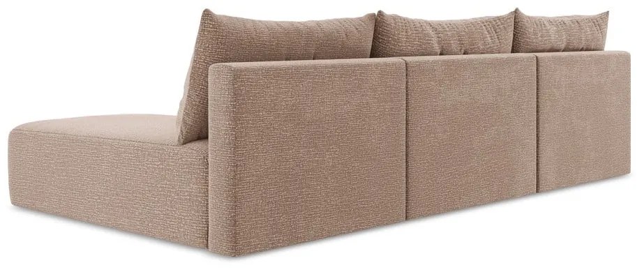 Svetlohnedá rozkladacia/s úložným priestorom rohová pohovka Kalena – Makamii