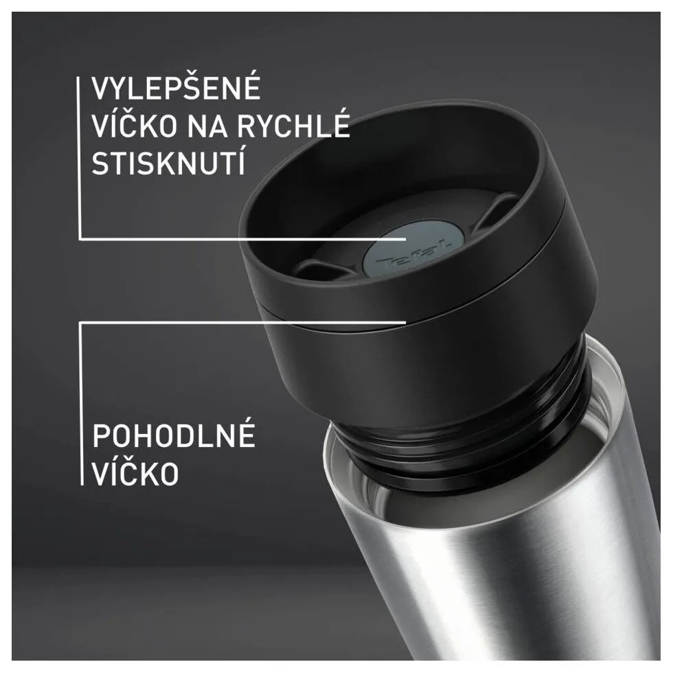 Cestovný hrnček v striebornej farbe 360 ml – Tefal