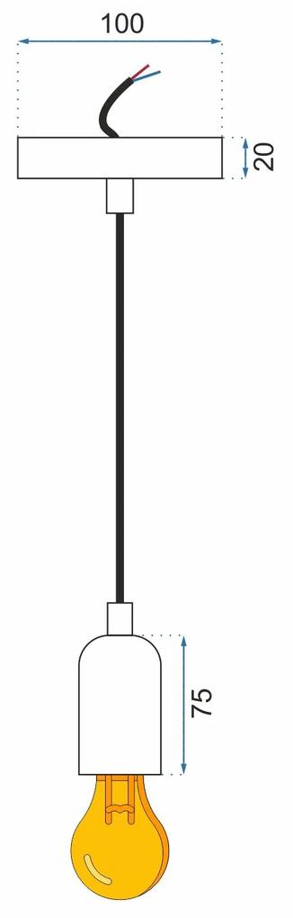 Toolight, závesná lampa 1xE27 APP354-1CP, chrómová, OSW-08420