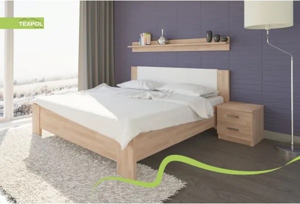 TEXPOL Manželská masívna posteľ NIKOLETA - plné čelo Veľkosť: 200 x 140 cm, Materiál: BUK morenie čerešňa