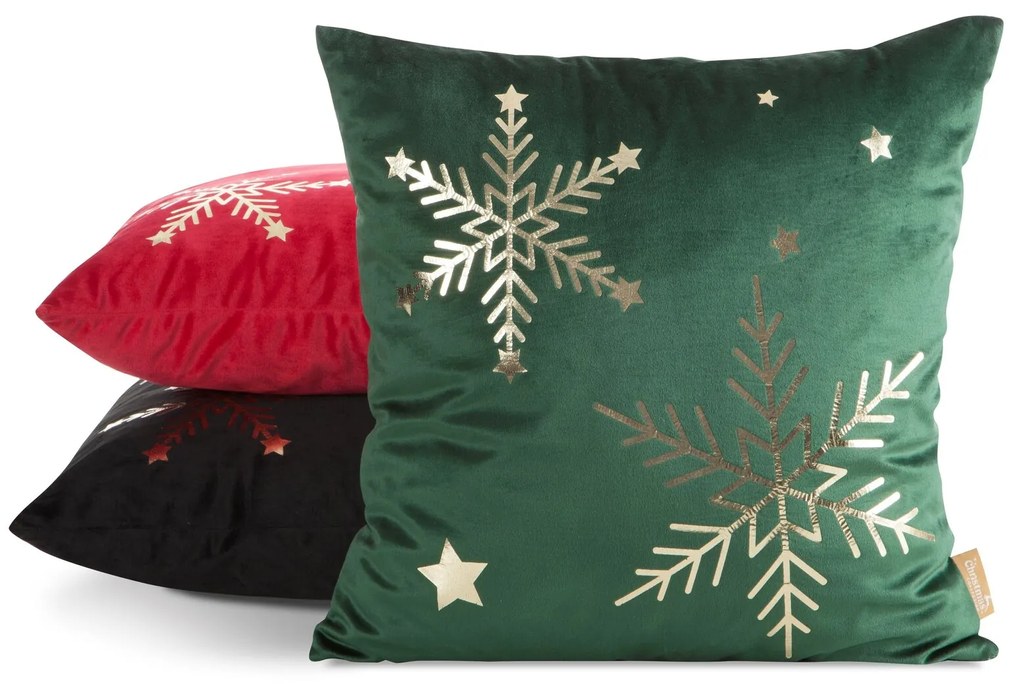 VIANOČNÁ DEKORAČNÁ OBLIEČKA NA VANKÚŠ ELEGANCE4 45X45 CM VZOROVANÁ