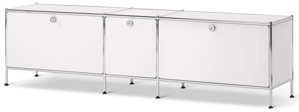 Nízka skrinka »CN3« s 3 výklopnými dvierkami, biela