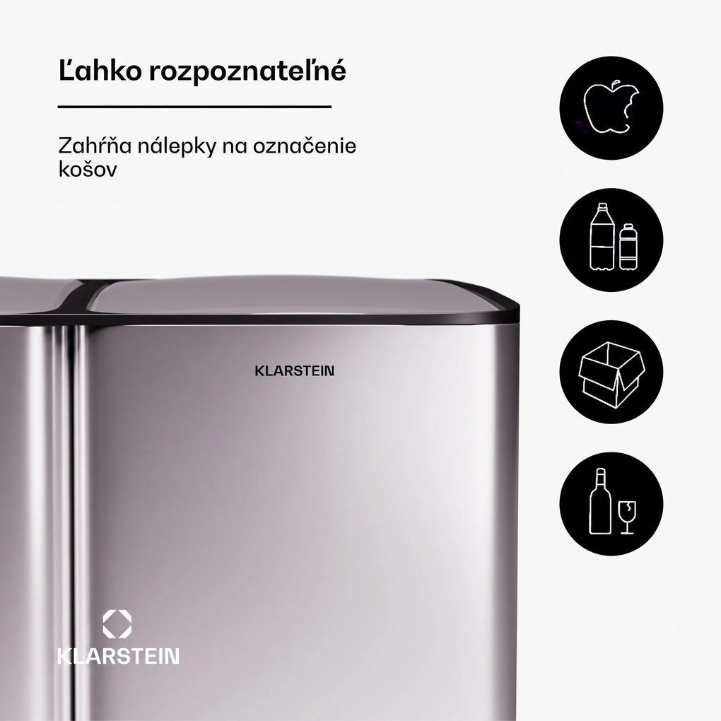 Klarstein Tiyo 3v1 odpadkový kôš 60 l vyberateľný vedro Soft-Close