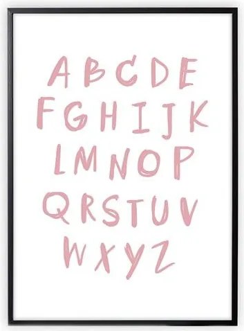 Plagát Ružová Abeceda 30x40