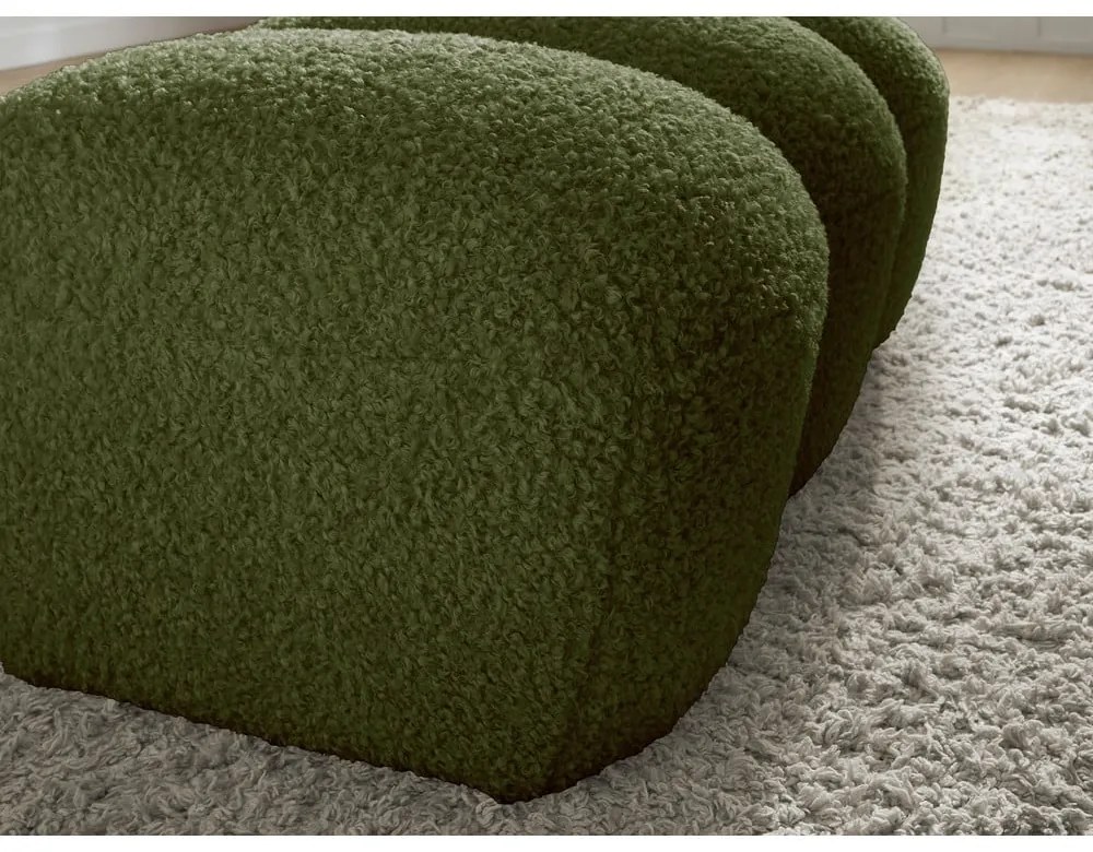 Zelená podnožka z textílie buklé Hippolyte – Bobochic Paris