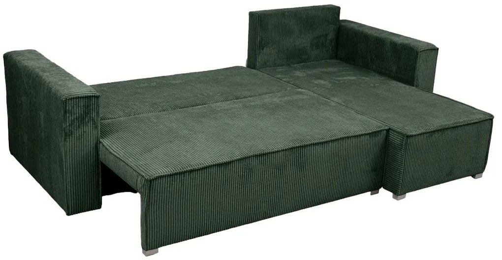 Tmavozelená rohová pohovka SMART COSARO, obojstranná + 2 vankúšiky ZADARMO