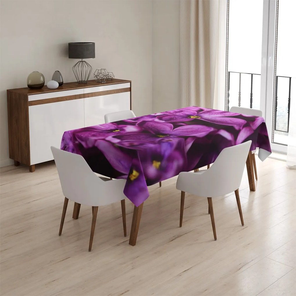 Sablio Obrus Fialové kvety - 145x240 cm