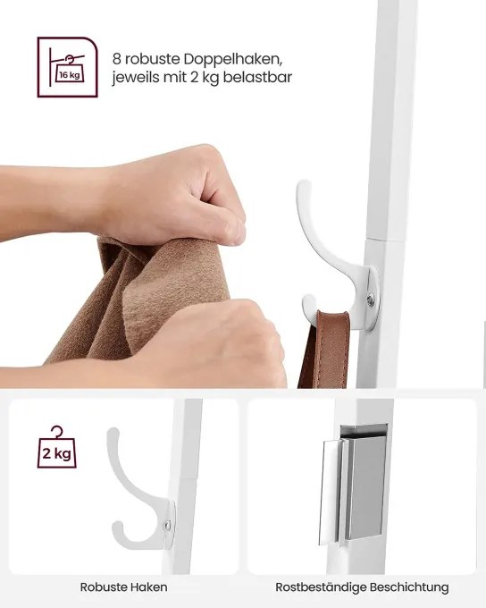 Vešiakový stojan s policami LCR080W09