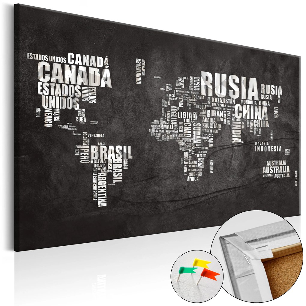 Artgeist Obraz na korku - Spanish Geography [Cork Map - Spanish Text] Veľkosť: 90x60