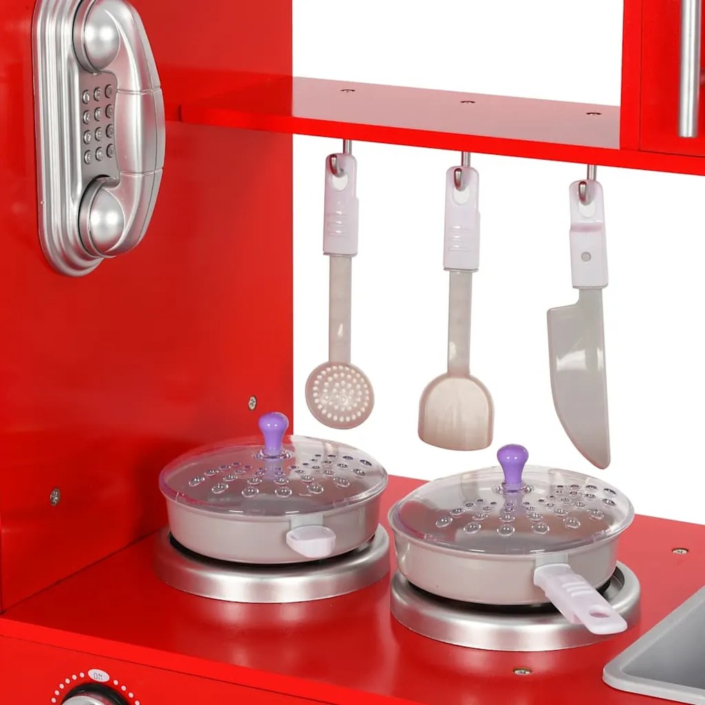 Detská kuchynka, MDF 84x31x89 cm, červená