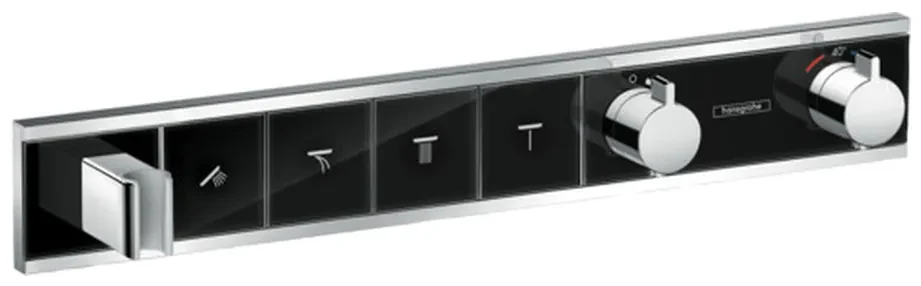 Hansgrohe RainSelect, batéria pod omietku na 4 spotrebiče, čierna/chrómová, HAN-15357600