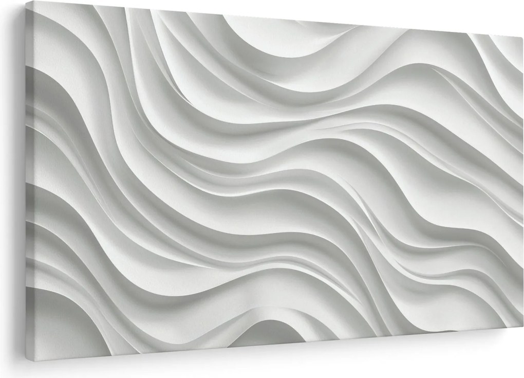 Obraz - 3D biele vlny (90x60 cm)