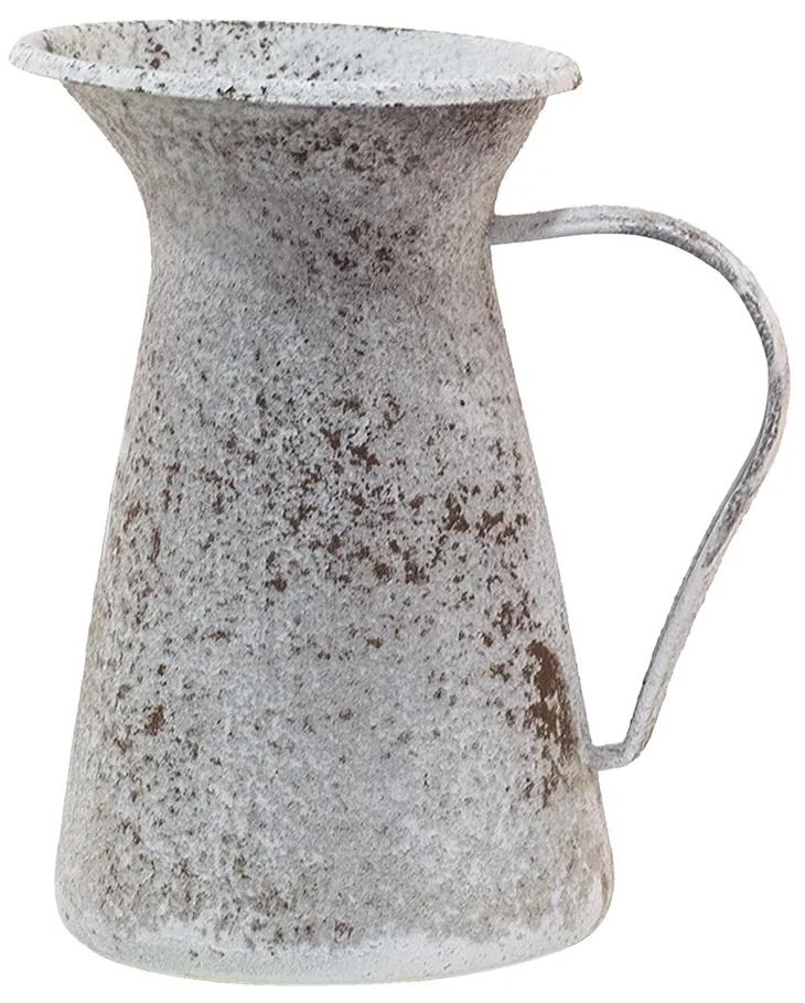 Šedý antik dekoratívny kovový džbánok - 12*12*20 cm