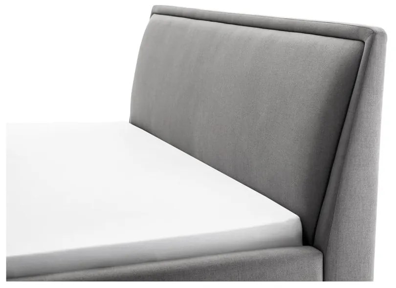Svetlosivá čalúnená dvojlôžková posteľ s úložným priestorom s roštom 180x200 cm Frieda – Meise Möbel