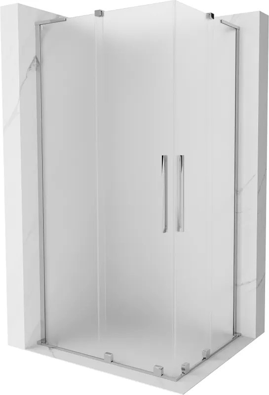 Mexen Velar L Duo, sprchový kút s posuvnými dverami 100 x 90 cm, 8mm sklo námraza, chrómová, 871-100-090-02-33-01