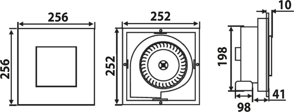 Sapho Sapho, TECTO kúpeľňový stropný ventilátor axiálny, 20W, potrubie 100mm, biela, časovač, TC202