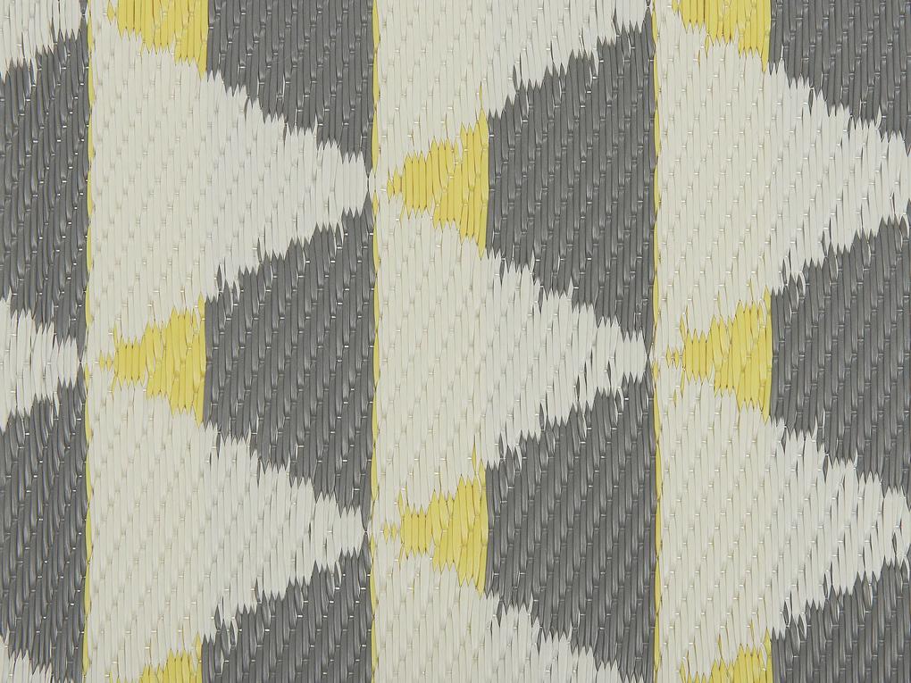 Vonkajší koberec 60 x 105 cm sivá/žltá HISAR  Beliani