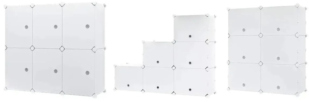 Hogler 3417 Variabilný policový systém 25 modulov, 183 x 183 x 47 cm, biely