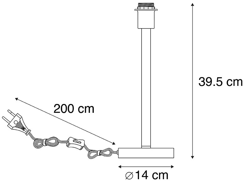 Moderná stolová lampa čierna bez tienidla - Simplo