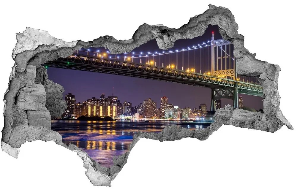Fototapeta diera na stenu 3D Bridge v new yorku nd-b-88613776