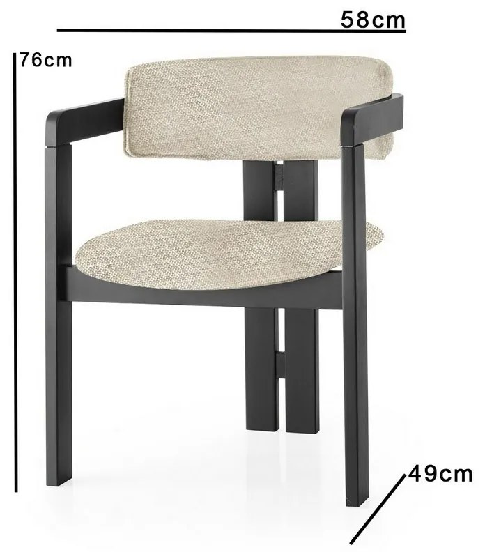 Jedálenská stolička C Light Grey and Black