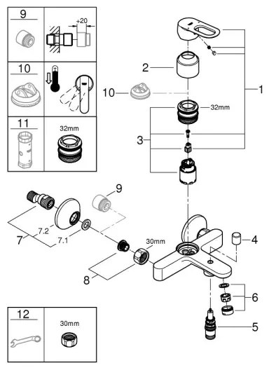 GROHE 23603000 - Vaňová batéria BAULOOP DN 15 lesklý chróm