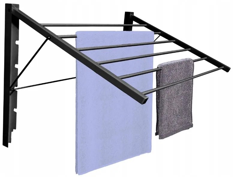 Erga Laponia, nástenný sušiak na bielizeň 82x55x50 cm, čierna, ERG-SEP-1077SUSZLAPBL