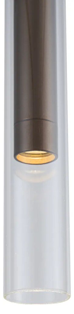 Moderný reflektor tmavý bronz s čírym sklom pre 1-fázový koľajnicový systém - Slimline Loyce