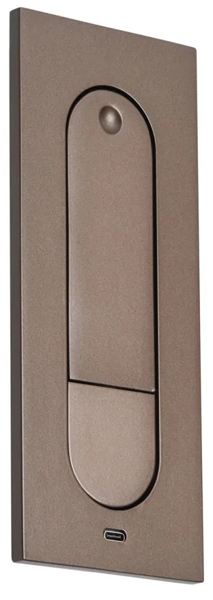 Moderné nástenné svietidlo tmavý bronz vrátane LED a portu USB-C - Hilton