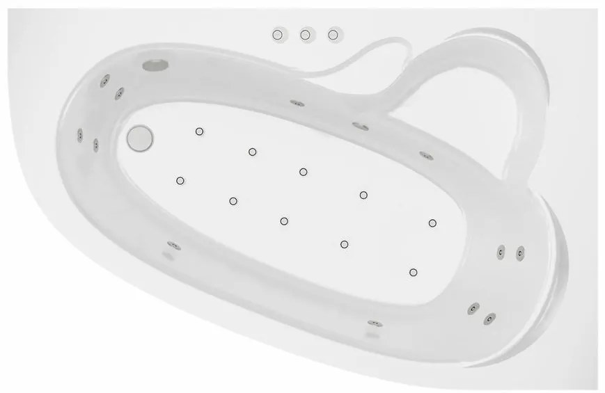 Vaňa s hydromasážou Madura 160/105 P 12DW+10DP pneumatické ovládanie