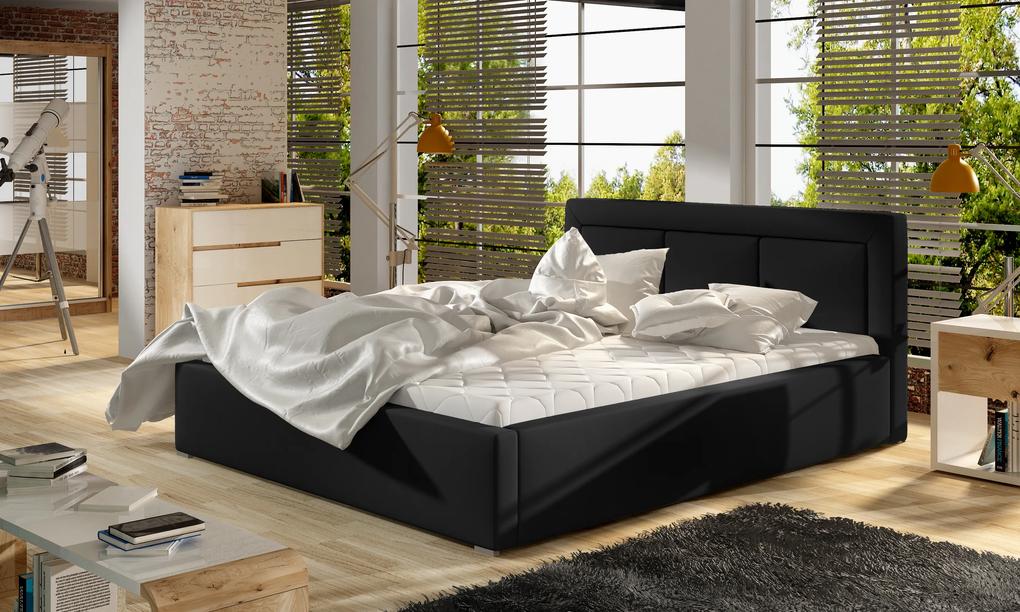Moderná posteľ Bregen 200x200cm, čierna