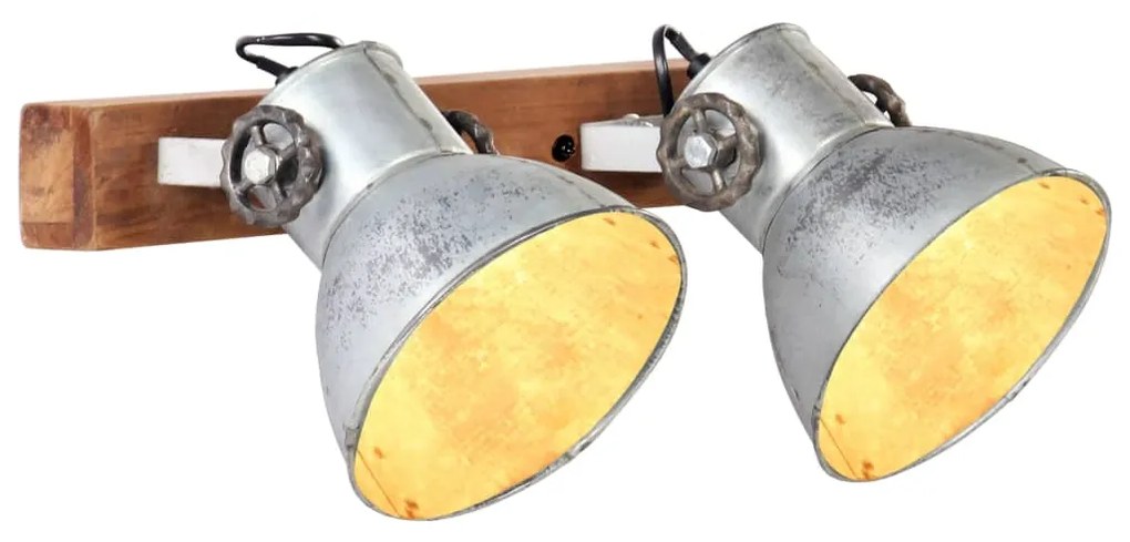 vidaXL Industriálna nástenná lampa strieborná 45x25 cm E27