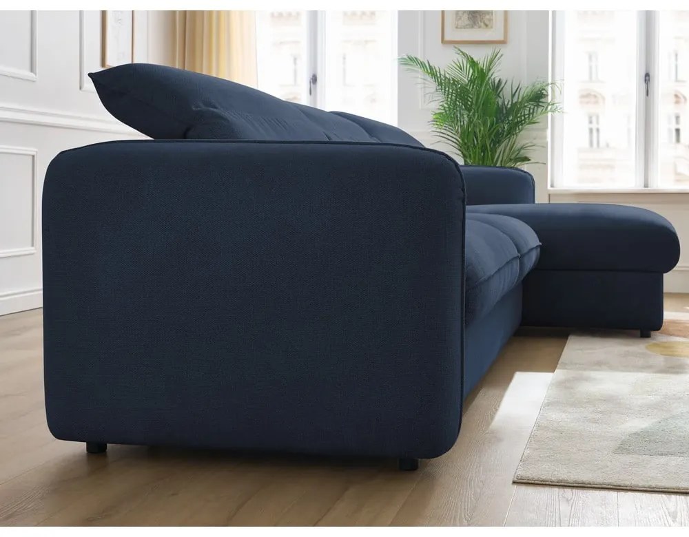 Tmavomodrá rozkladacia rohová pohovka (variabilná) Achille – Bobochic Paris