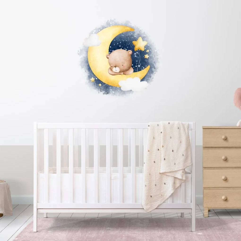 PIPPER. Samolepka na stenu "Macík na Mesiaci"