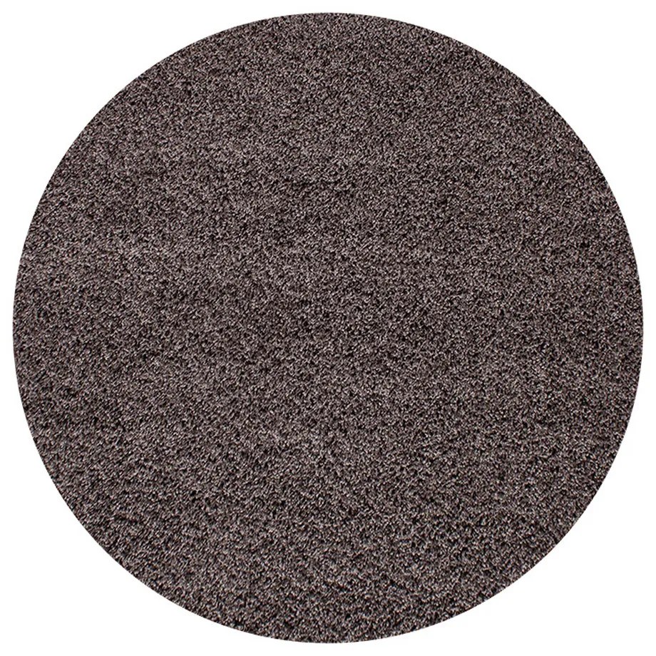 Ayyildiz, Kusový koberec Dream Shaggy 4000 taupe kruh, 120x120 (priemer) kruh, hnedá, obývacia izba